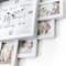 White Farmhouse Shabby-Chic "Memories" Picture Frame Wall Collage Clock